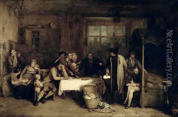 Distraining for Rent, 1815 Oil Painting - Sir David Wilkie
