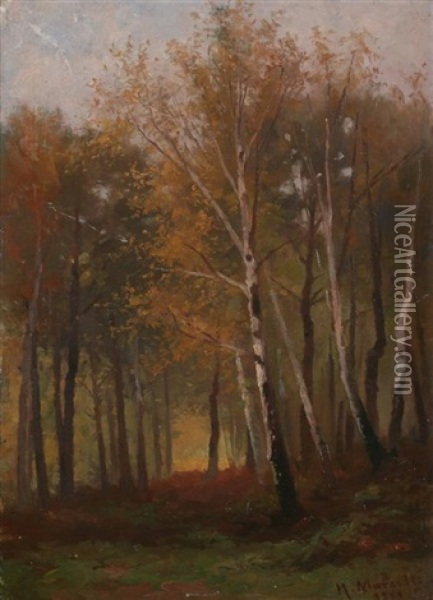 Woodland Glade Oil Painting - Henri Marcette