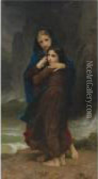 L'orage Oil Painting - William-Adolphe Bouguereau