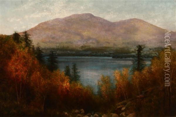 Indian Summer At Lake Arrowhead California, Autumn Foliage In California Oil Painting - Charles Dorman Robinson