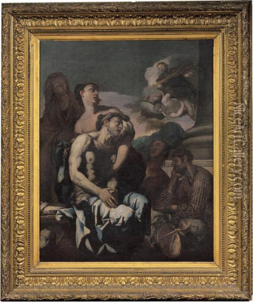 San Rocco E Gli Appestati Oil Painting - Antonio Zanchi