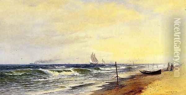 The Beach at Seabright Oil Painting - Francis Augustus Silva