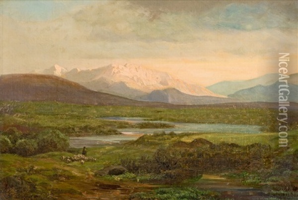 Landschaft Mit Bergsee Oil Painting - Wilhelm Boshart