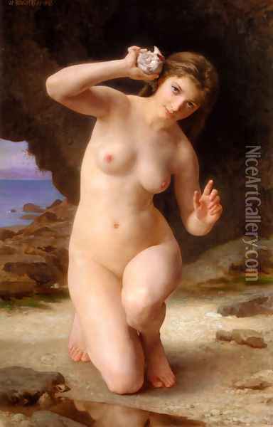 Femme au Coquillage (Woman with Seashell) Oil Painting - William-Adolphe Bouguereau
