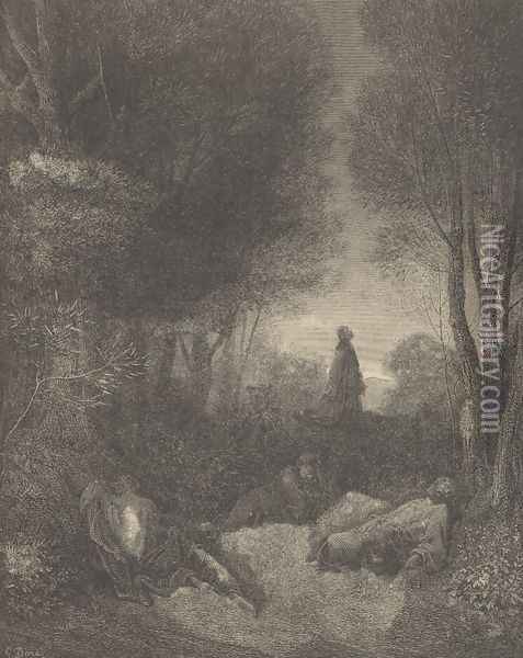 Prayer Of Jesus In The Garden Of Olives Oil Painting - Gustave Dore