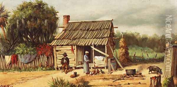 Cabin Scene IV Oil Painting - William Aiken Walker