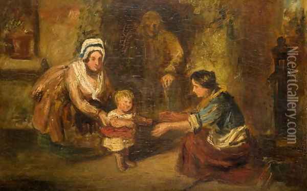 First Steps, 1830-67 Oil Painting - John Phillip