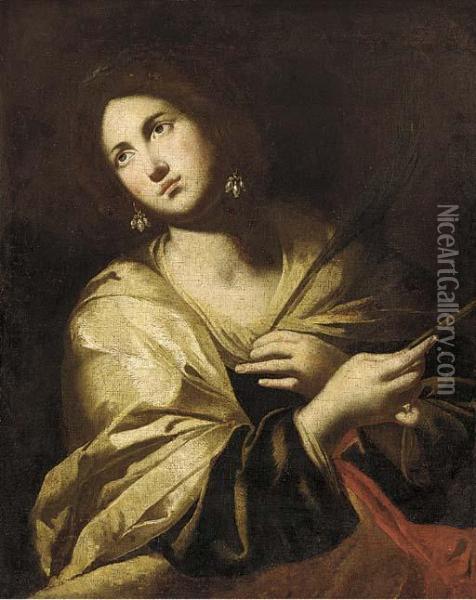 A Female Saint Oil Painting - Francesco Guarino