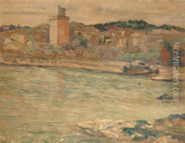 Villeneuve Les Avignon Oil Painting - Louis Hayet