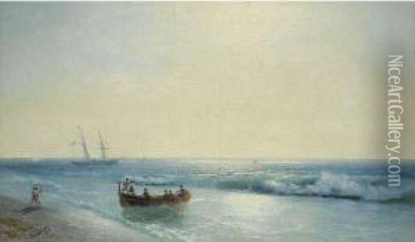 Sailors Coming Ashore Oil Painting - Ivan Konstantinovich Aivazovsky