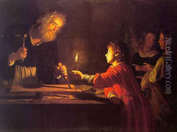 Childhood of Christ 1620 Oil Painting - Gerrit Van Honthorst