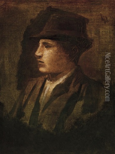 Boy With A Hat Oil Painting - Laszlo Mednyanszky