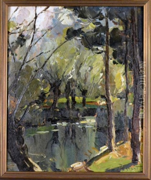 Ruisseau En Combe De Savoie Oil Painting - Lucien Poignant