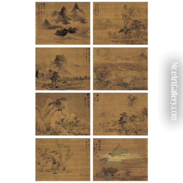 Landscape Paintings After Masters In Yuan Dynasty (4 Works) Oil Painting -  Lan Ying