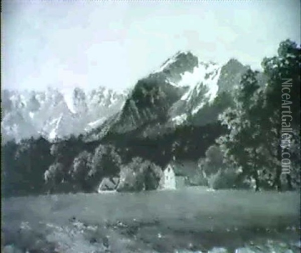 Vorgebirgslandschaft Mit Blick Auf Schneebedeckte Berge Oil Painting - Phillip Ludwig Herrmann