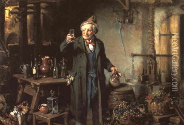 Die Weinprobe Oil Painting - Hermann Kern