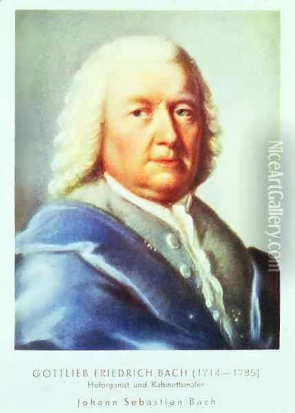 Portrait of Johann Sebastian Bach (1685-1750) Oil Painting - Gottlieb Friedrich Bach
