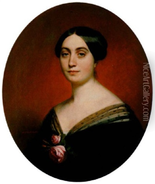 Portrait De La Princesse Mathilde (?) Oil Painting - Hermann Winterhalter