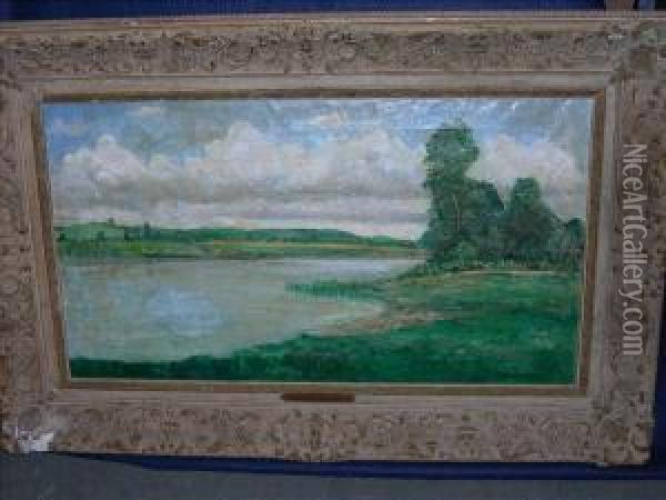 On The Riveroise Oil Painting - Emilio Sanchez-Perrier