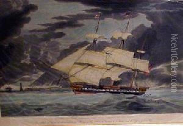 H.m.s. Winchester Oil Painting - William Huggins