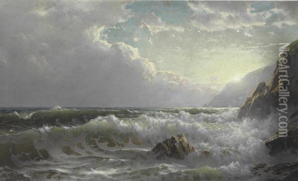 Off The Coast Of Cornwall Oil Painting - William Trost Richards