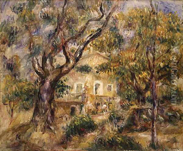 The Farm at Les Collettes Cagnes Oil Painting - Pierre Auguste Renoir