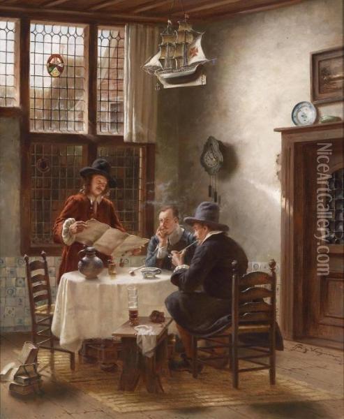 Party Of Gentlemen Oil Painting - Fritz Wagner
