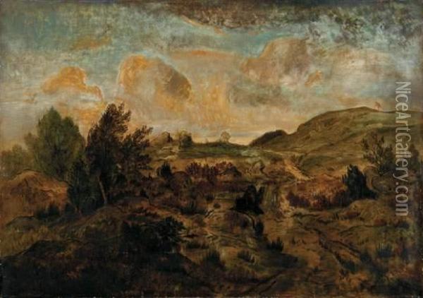  Paysage De Fontainebleau  Oil Painting - Theodore Rousseau