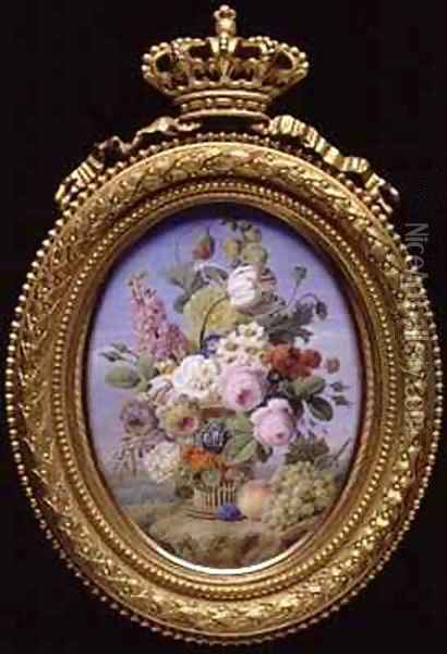 Miniature Bouquet with open background Oil Painting - Jan Frans Van Dael