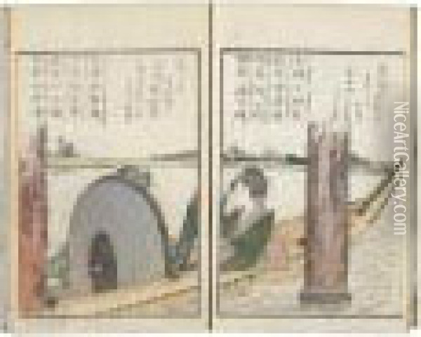 Itako Zekkushu. Anthologie De Poemes Tres Brefs De Itako Oil Painting - Katsushika Hokusai