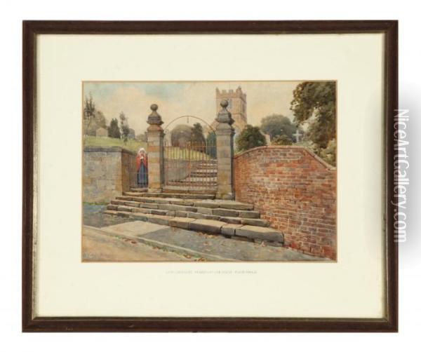 Old Gateway, Stainton Church, Yorkshire Oil Painting - Charles Richardson