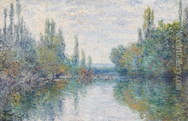 Un Bras De Seine Pres De Vetheuil Oil Painting - Claude Monet