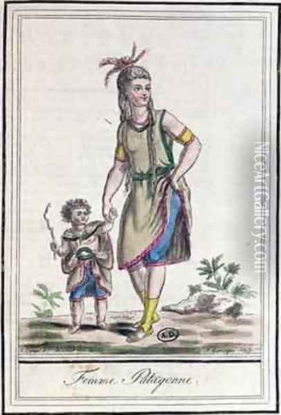 Patagonian Woman from Encylopedie des Voyages Oil Painting - Jacques Grasset de Saint-Sauveur