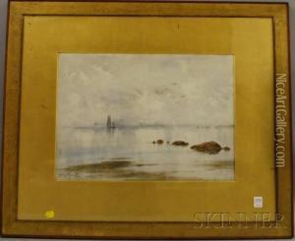 Seascape With Sailboats Oil Painting - Samuel Peter Rolt Triscott