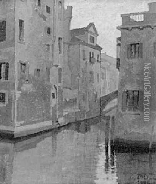 Kanal In Venedig Oil Painting - Theodore Delachaux
