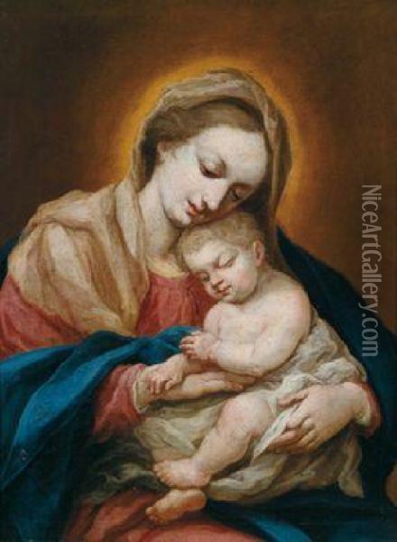Umkreis Madonna Mit Kind Oil Painting - Francesco Trevisani