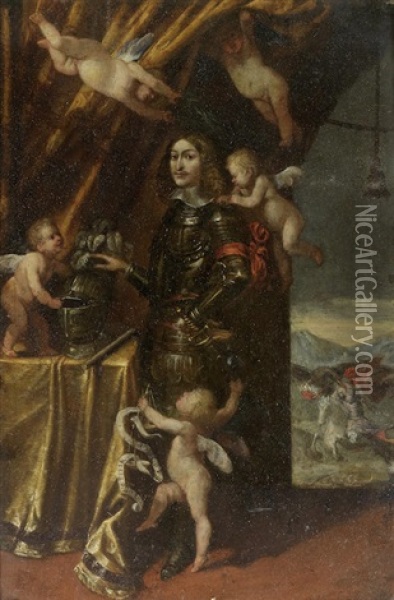 Portrait Of An Soldier, Said To Be Don Juan Jose Of Austria Oil Painting - Hans Von Aachen