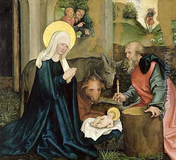 The Birth of Christ Oil Painting - Hans Leonhard Schaufelein