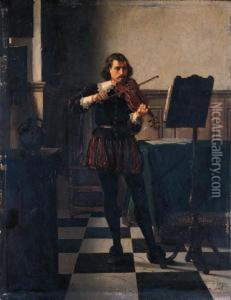 The Violinist Oil Painting - Franz Moormans