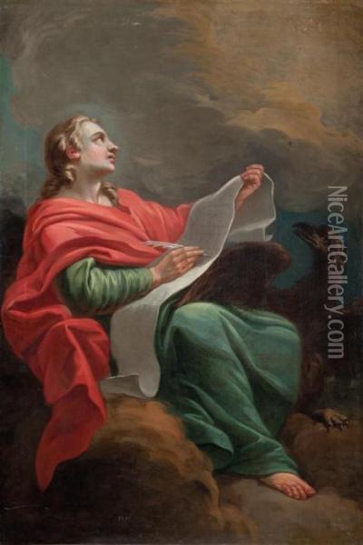 Saint Jean A Patmos Oil Painting - Jean Pierre Marie Jazet