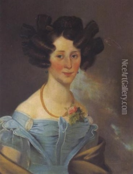 Damenportrait Oil Painting - Johann Matthias Ranftl