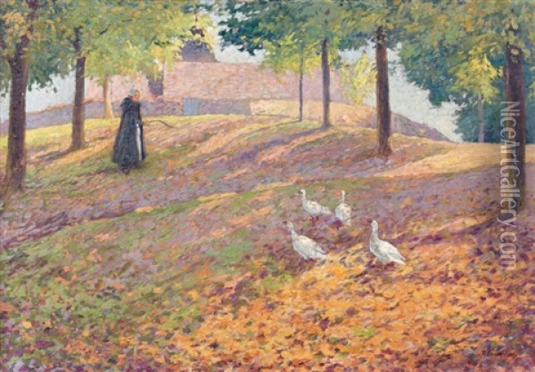 Jeune Fille Et Les Oies Oil Painting - Paul Madeline