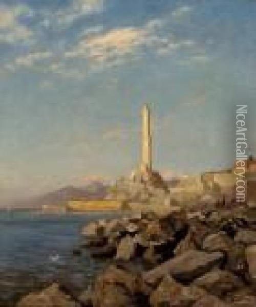 Leuchtturm Auf La Palma Oil Painting - Ludwig Fried. Julius Runge