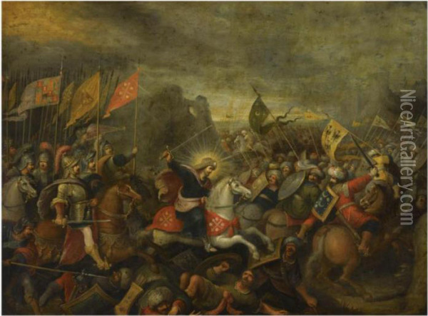 St James The Greater At The Battle Of Clavijo Oil Painting - Frans II Francken