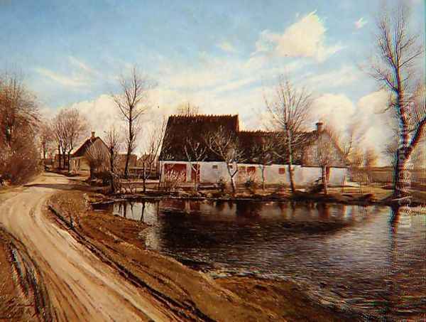 Farmhouses in Baldersbronde Oil Painting - Lauritz Andersen Ring