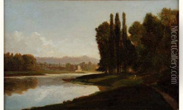 La Marne A Reuil Oil Painting - Auguste Paul Charles Anastasi