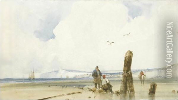 Cap Blanc Nez From Wissant, Normandy Oil Painting - Richard Parkes Bonington