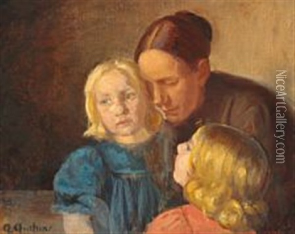Consolation Oil Painting - Anna Kirstine Ancher