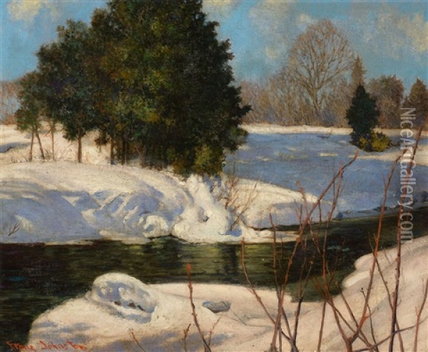Winter Sun Oil Painting - Francis Hans Johnston