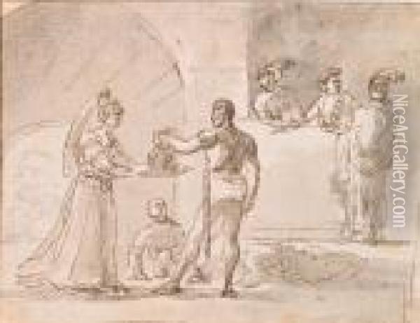 La Decollation De Saint Jean-baptiste Oil Painting - Theophile Evariste Fragonard